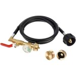 Adaptateur de recharge pour bouteille de gaz propane, raccord pour bouteille de gaz avec jauge luminescente, ...