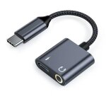 Adaptateur r�partiteur usb - c vers usb - c / jack 3, 5 mm beline 60 w, noir