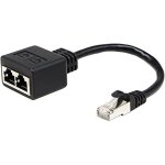Adaptateur r�seau rj45 1 � 2, rj45 a m�le - femelle adaptateur double (15cm) il est utilis� pour commuter ...