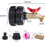 Adaptateur de r�servoir ibc avec robinet filet� 1 / 2 npt pour tuyau d'arrosage, accessoire pour r�servoir ...