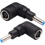 Adaptateur secteur ordinateur 90� 2 pi�ces, 7, 4x5, 0mm femelle vers 4, 5x3, 0mm m�le, remplacement alimentati ...