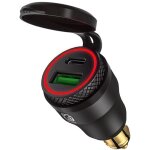 Adaptateur usb allume - cigare - pour moto bmw, din / hella - usb c pd 3. 0 & qc 3. 0, lumi�re rouge ...