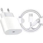Adaptateur usb - c rapide 20 w pour prise europ�enne, c�ble de charge de 1 m, chargeur de voyage pour ...