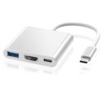 Adaptateur usb c vers hdmi 4k, adaptateur type c hub vers hdmi convertisseur avec port usb 3. 0 et port ...