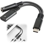 Adaptateur usb - c vers jack 3, 5 mm et chargeur 2 en 1, adaptateur casque et chargement, 60w pd charge ...