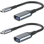 Adaptateur usb c vers usb a[lot de 2] cble otg usb c mle vers usb a femelle 3. 0 transmission de donnes ...