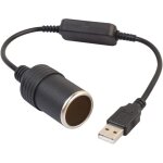 Adaptateur usb vers allume - cigare 5 v usb vers prise femelle 12 v cordon adaptateur pour allume - cigare ...