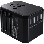 Adaptateur de voyage universel prise de voyage avec 4 ports usb + charge rapide type - c 3, 0 a prise ... Adaptateur de voyage universel prise de voyage avec 4 ports usb + charge rapide type - c 3, 0 a prise ...