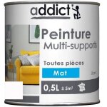 Peinture acrylique multi supports, blanc mat, 0, 5 litre.