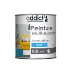 Peinture acrylique multi supports, bleu ptrole mat, 0, 5 litre.