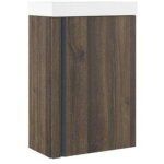Saniclass chaci meuble de lavabo wc - 40x55cm - 1 porte - noyer