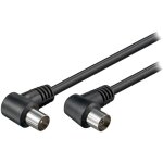 Cable antenne coaxial mf - 1. 5m - coude - noir