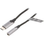 Cable jack 3. 5mm femelle usb c male 1m - noir