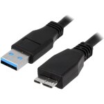 Cable usb 3. 0 usb a male usb b micro prise male 1m - noir
