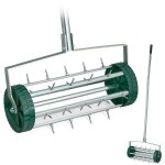 Arateur de gazon roulant, avec manche, scarificateur manuel, hbt : 145x44x21 cm, rouleau  gazon, argent ...