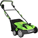 Aerateur scarificateur electrique 1800w 2 niveaux profondeur de travail 106 x 58 x 1105 cm vert