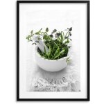 Affiche de cuisine avec photo d'herbes pour cuisine salle � manger dans un cadre 50x70