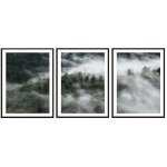 Affiche image encadre 33x43cm triptyque lot de 3 tableaux fort noir blanc p2034