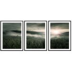 Affiche image encadre 33x43cm triptyque ensemble de 3 tableaux paysage forestier p2036