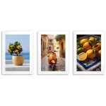 Affiches murales de cuisine �l�gantes citrons style italien 3x50x70