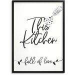 Affiche murale pour cuisine, salle � manger, d�coration de cuisine en noir et blanc