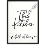 Affiche murale pour cuisine, salle  manger, dcoration de cuisine en noir et blanc