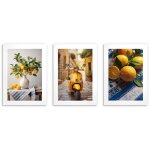 Affiches murales modernes pour la cuisine citrons vespa vacances vue 3x30x40
