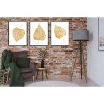 Affiches photos encadres 33x43cm triptyque lot de 3 tableaux set feuilles p2325