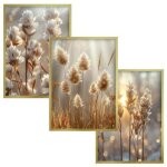 Affiches tableaux dans un cadre dor� triptyque pour le mur d�coration murale pour le salon