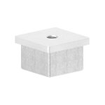 Embout plat m8 inox pour carr creux de 40x40x2mm extrieure, garde corps, balustrade, rampe d'escalier ...