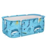 Aga baignoire pliable portable 120x60x50 cm bleu clair