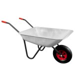 Aga brouette de jardin en acier galvanisé avec la roue gonflable, charge 110 kg, volume 100 l Aga brouette de jardin en acier galvanisé avec la roue gonflable, charge 110 kg, volume 100 l