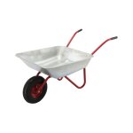 Aga brouette de jardin en acier galvanis avec la roue gonflable, charge 100 kg, volume 80 l