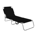 Aga chaise longue de jardin rglable noire