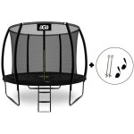 Aga24 - aga sport exclusive trampoline 305 cm noir + filet de protection + chelle + kit d'ancrage 2 ...