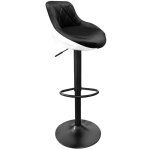 Aga tabouret de bar noir - blanc, hauteur r�glable, assisse rembourr�e