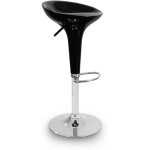Aga tabouret de bar noir en plastique et acier chrom�, hauteur r�glable, pivotant, sans dossier mr2041 ...