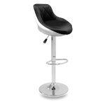 Aga24 - aga 2x tabouret de bar argent / noir - blanc Aga24 - aga 2x tabouret de bar argent / noir - blanc