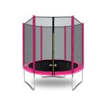 Aga24 ? trampoline 180 cm rose avec filet de protection ? acier galvanis� r�sistant � la corrosion ? ...
