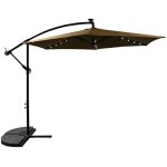 Parasol de jardin aga 300 cm marron avec �clairage led