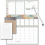 Agenda magn�tique hebdomadaire et mensuel pour r�frig�rateur avec marqueur et liste de courses