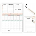 Agenda de r�frig�rateur, tableau, aimant, grand calendrier, liste de t�ches + bloc - notes, stylo