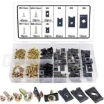 Agrafes carrosserie 170pcs assortiment de vis et d'ecrou cage u - clip voiture pour motos, scooters, ...