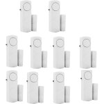 Lot de 10 alarmes de fentre avec capteur magntique de porte sans fil pour systme de scurit domestique, ...