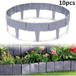 Ahlsen - 10 pcs bordures de jardin imitation pierre, bordure de pelouse, clture bordure gris, bords ...