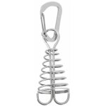 Ahlsen - lot de 10, piquets d'ancrage avec mousqueton et boucle  ressort, argent