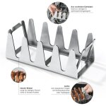 Ahlsen - 19. 59. 57cm accessoires de grille support de cuisson vertical pour ctes, ctelettes, t - bones, ...