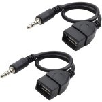 Ahlsen - 2 pièces câble de charge usb jack, cordon adaptateur pour port auxiliaire de voiture, câble ... Ahlsen - 2 pièces câble de charge usb jack, cordon adaptateur pour port auxiliaire de voiture, câble ...