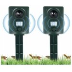 Ahlsen - 2023 2x rpulsif chat jardin  ultrasons, rpulsif chats avec piquet au sol prvenir les chiens ...