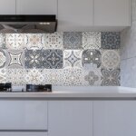 Ahlsen - 24pcs carrelage autocollants décoration murale salle de bains cuisine stickers muraux Étanche ... Ahlsen - 24pcs carrelage autocollants décoration murale salle de bains cuisine stickers muraux Étanche ...
